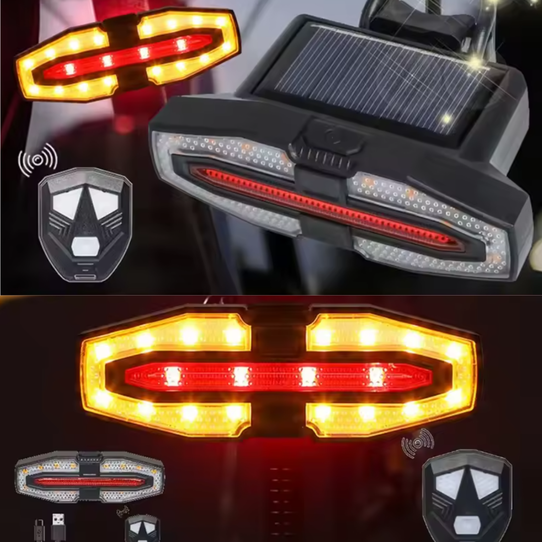 💡Luz Trasera LED para Bicicleta con Intermitentes – Máxima Seguridad Nocturna 🔒